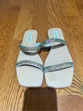 Steve Madden Multicolor Beaded Strap Slide Sandals